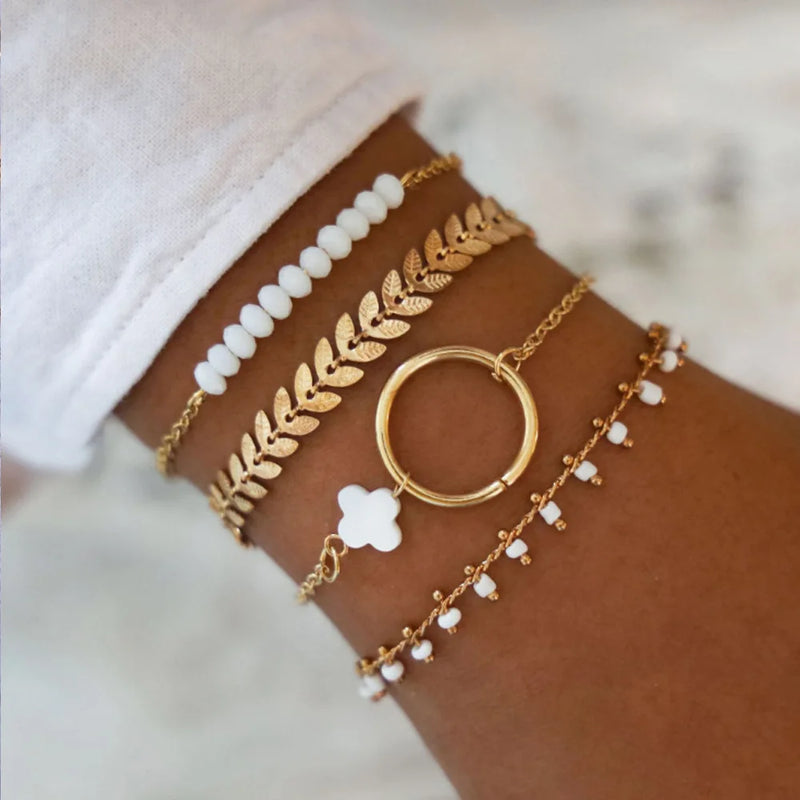 Conjunto de Pulseiras Boho com 5 Peças