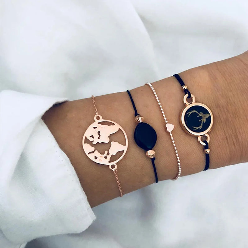 Conjunto de Pulseiras Boho com 5 Peças