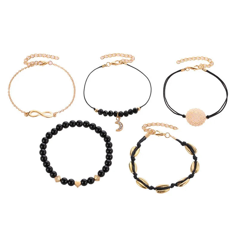 Conjunto de Pulseiras Boho com 5 Peças