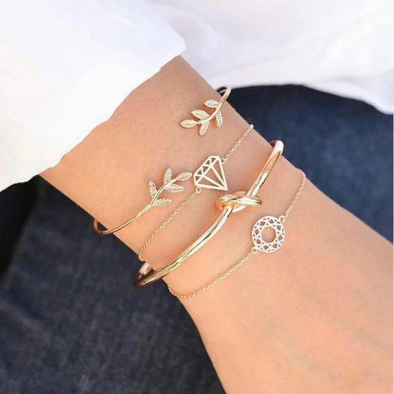 Conjunto de Pulseiras Boho com 5 Peças