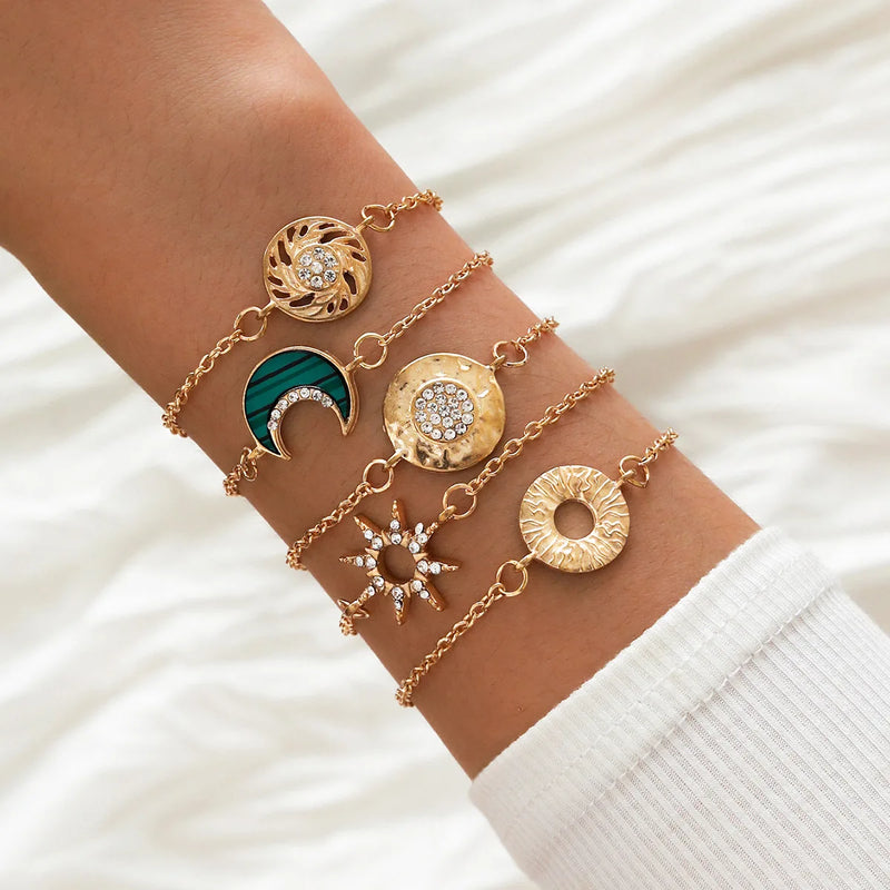 Conjunto de Pulseiras Boho com 5 Peças