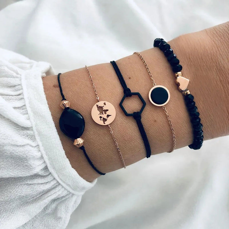 Conjunto de Pulseiras Boho com 5 Peças